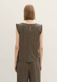 TOM TAILOR DENIM MIT FLÜGELÄRMELN - Top - black beige stripe
