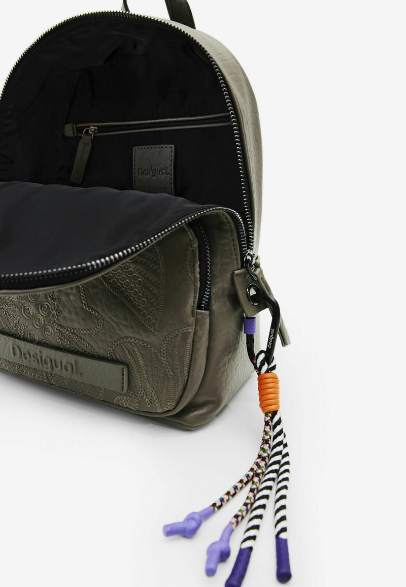 Embossed Floral Leather Mini Backpack - Olive Green Amazon.com: WELLDAY Olive Green Floral Mini Backpack Purse  main image 2