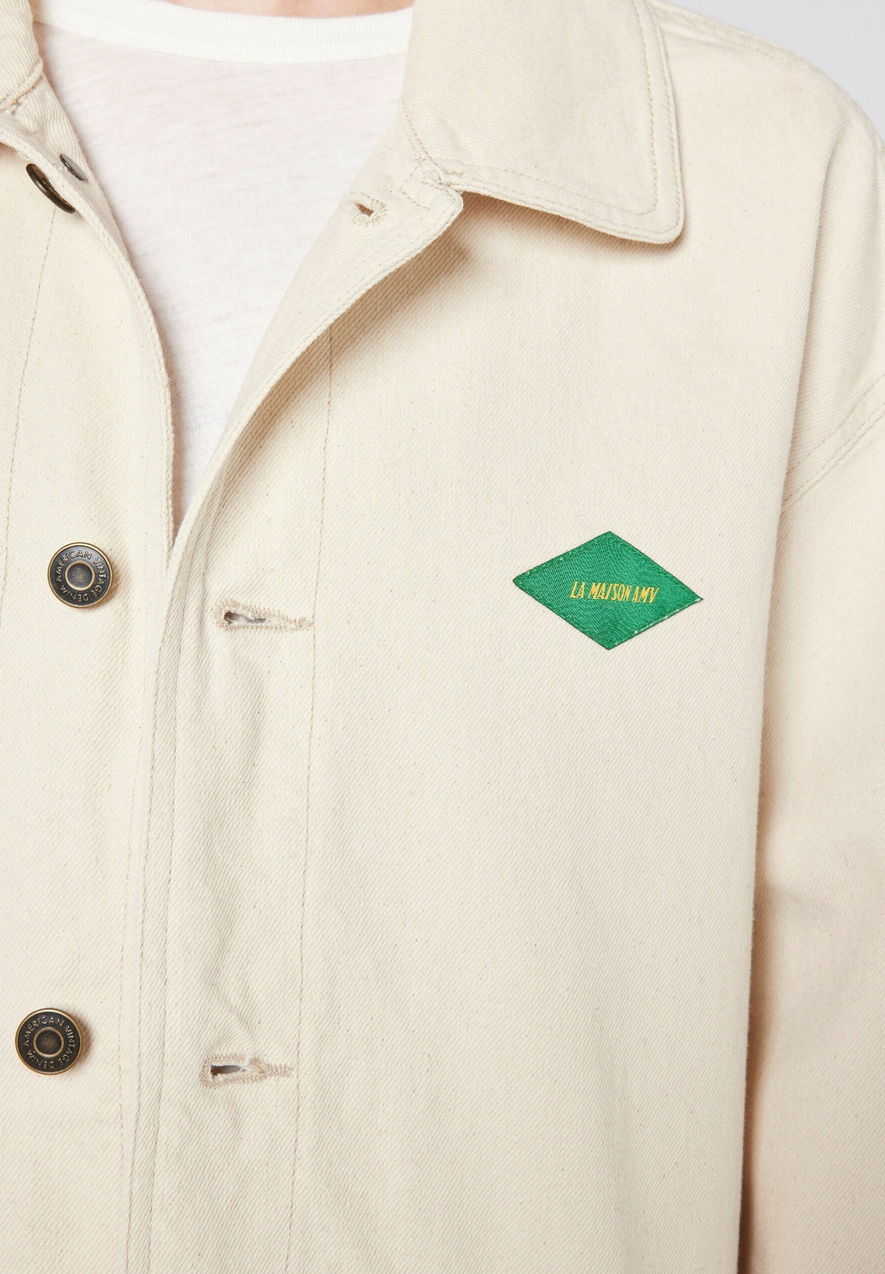 American Vintage MIXTE DATCITY - Denim jacket - ecru/off