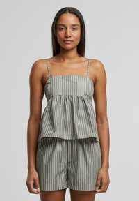 Urban Classics STRIPED CAMI - Topper - olive white