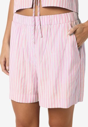 GESTREIFTE MIT ELASTISCHEM BUND - Shorts - rosa