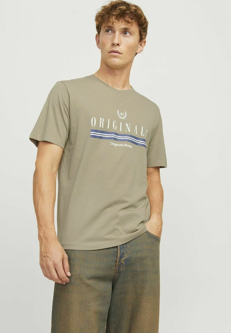 Jack & Jones RUNDHALS - T-shirts print - silver sage