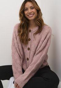 Culture KIMMY  - Adīta jaka - pale mauve melange