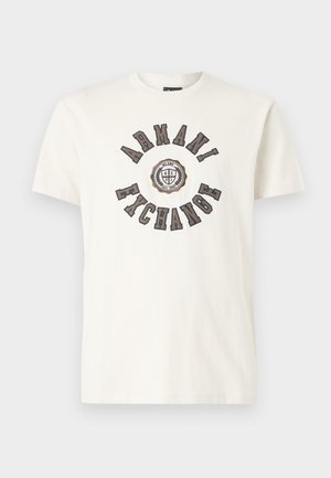 Armani Exchange, REGULAR - T-shirt imprimé - vintage off-white