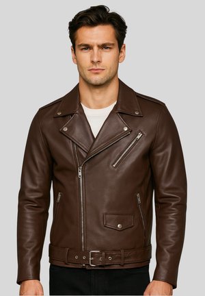 ODIN PERFECTO - Leather jacket - chocolate brown