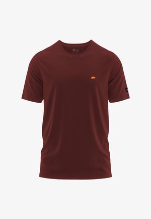 FORSBERG, FORSBERG T-SHIRT MIT KLEINEM GUMMI-PATCH - T-Shirt basic - bordeaux