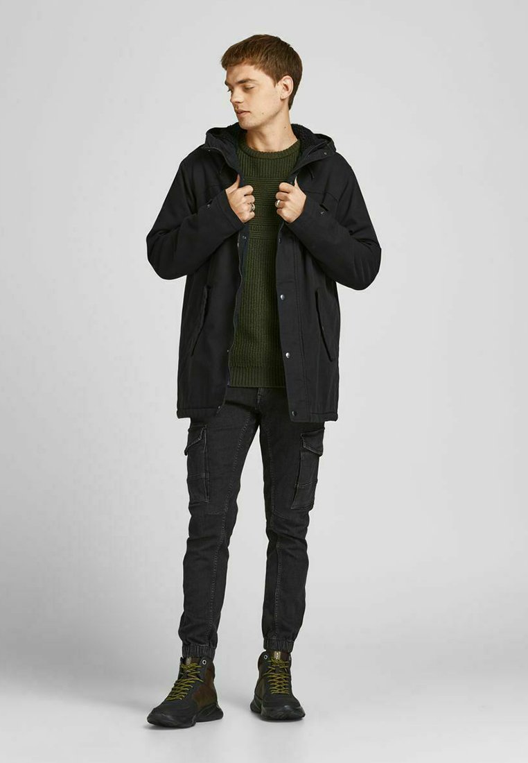 Herren Trenchcoats | Jack & Jones KLASSISCHER Parka black/schwarz - WL24381 Herren Trenchcoats | Jack & Jones KLASSISCHER Parka black/schwarz - WL24381