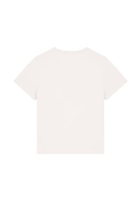 Weißes Baumwoll-T-Shirt, kurze Ärmel, runder Ausschnitt, schlichtes Design, weiche Textur, keine sichtbaren Hardware oder Muster, einfarbig.