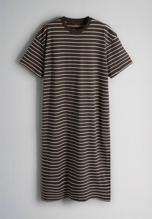 KNITID GRADUAL TEE DRESS - Jumper dress - laser white/green flash/green -  Zalando