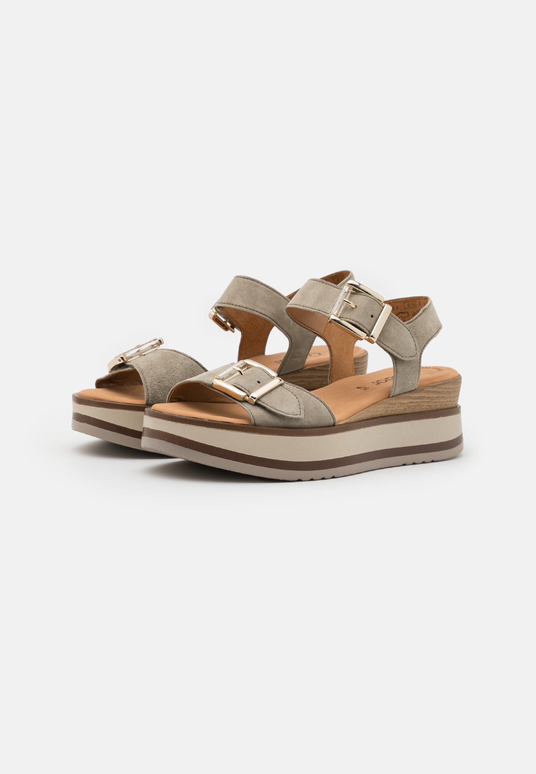 Gabor Sandalen met plateauzool - schilf/natur/Taupe - Zalando.be
