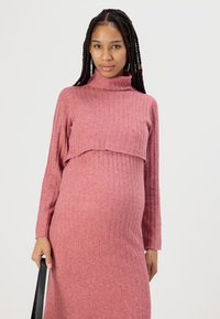 MAMALICIOUS MLSUNIVA JUNE MIDI DRESS  - Pulóverruha - mesa rose melange