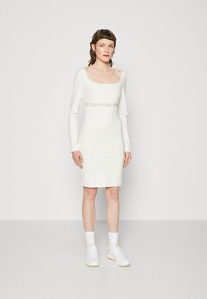 LOGO ELASTIC MILANO DRESS - Tubino - ivory / plaza taupe