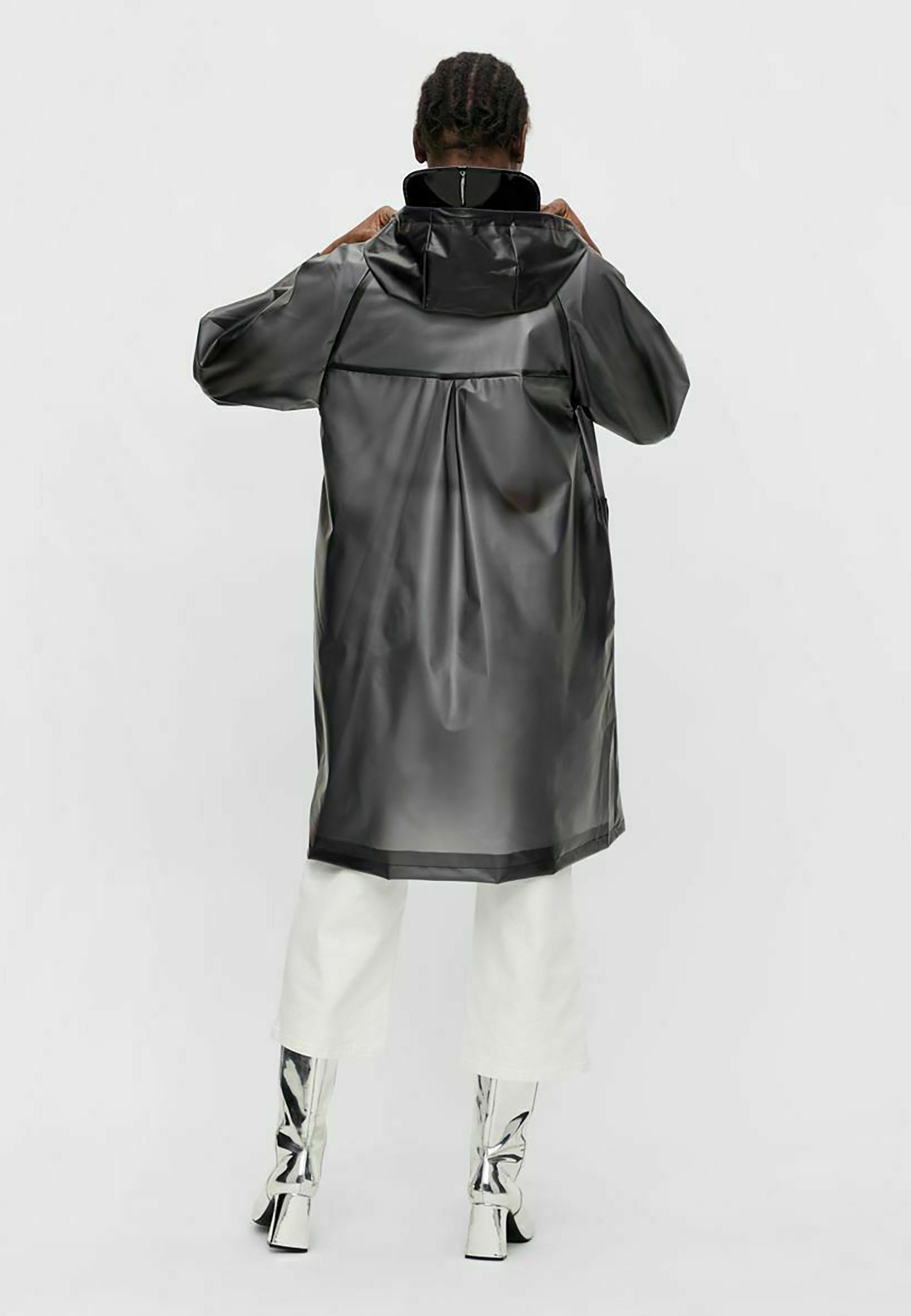 transparente jacke schwarz