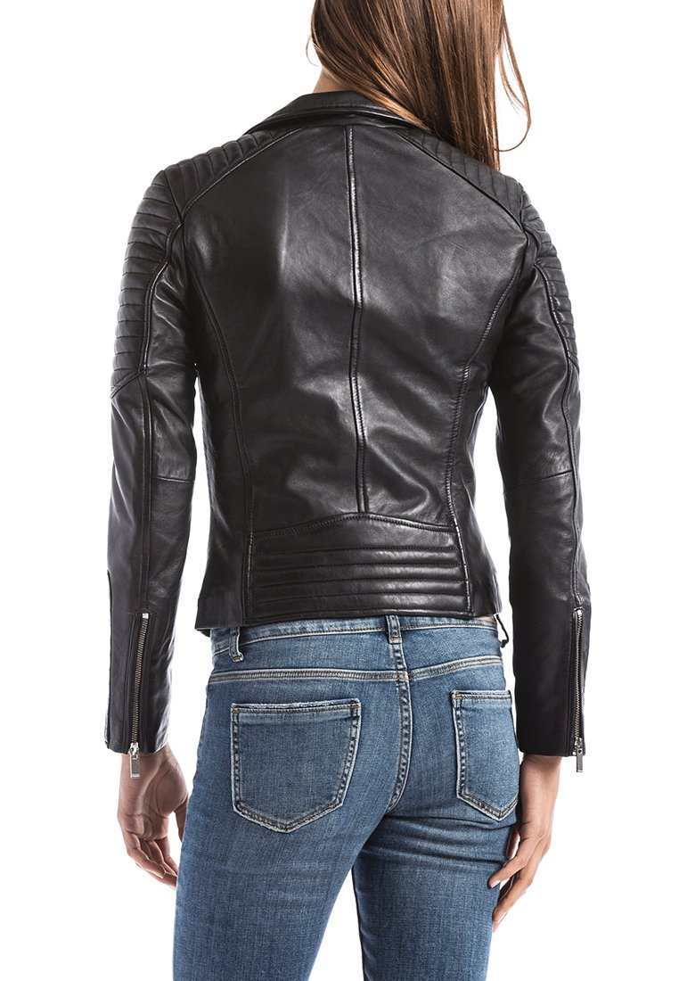 BLUE WELLFORD Chaqueta de cuero - black/negro - Zalando.es