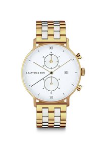 Kapten & Son CHRONO SMALL - Uhr - silver coloured and gold coloured white