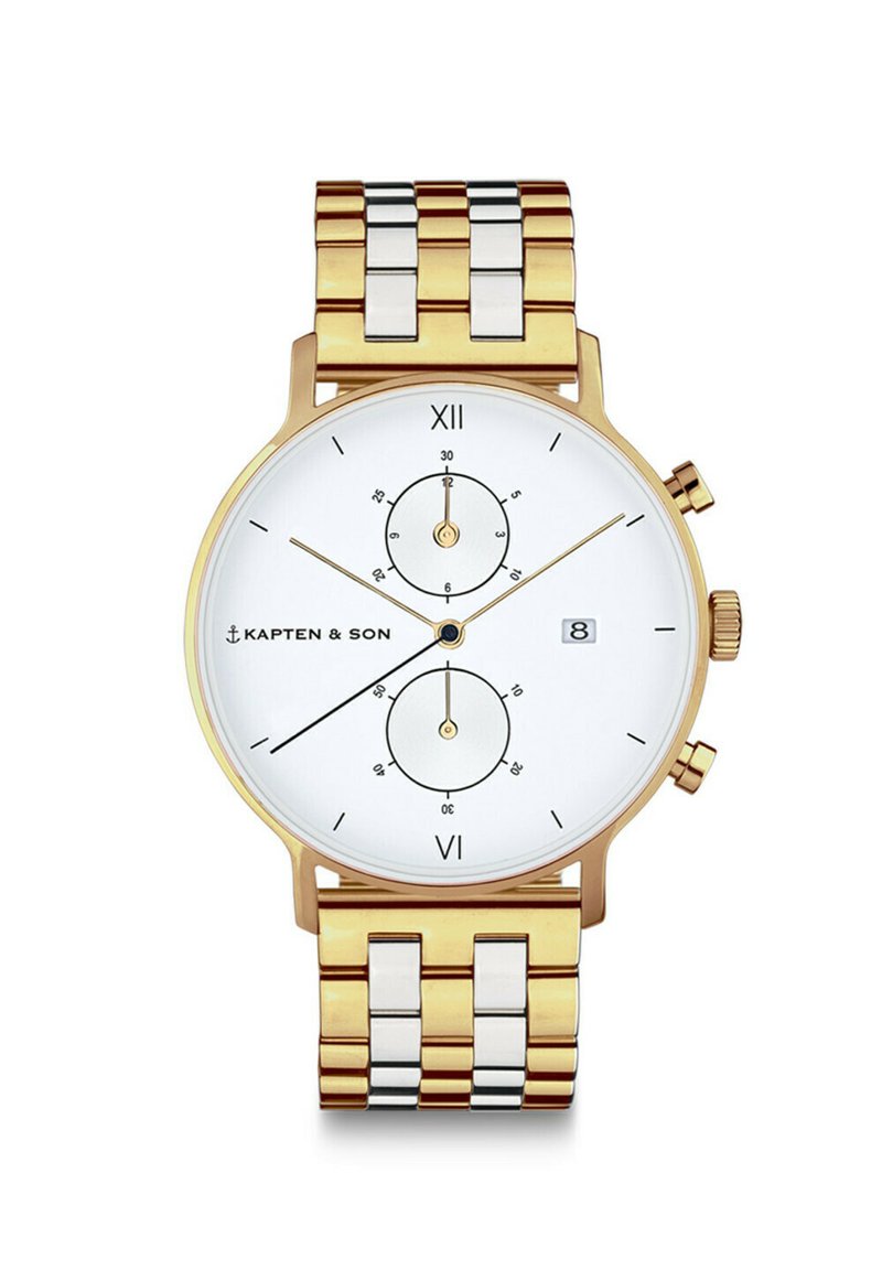 Kapten & Son CHRONO SMALL - Uhr - silver coloured and gold coloured white