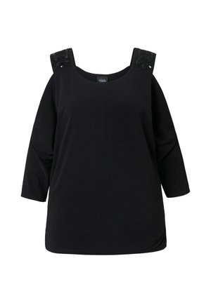 Ulla Popken COLD SHOULDER - Long sleeved top - black