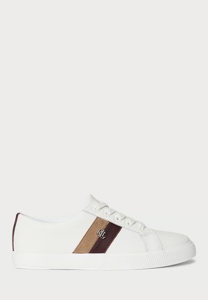 JANSON II SNEAKERS LOW TOP LACE - Joggesko - snow white/dark garnet/camel