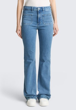 TOM TAILOR DENIM TTAVA FLARED - Flared Jeans - light stone blue denim