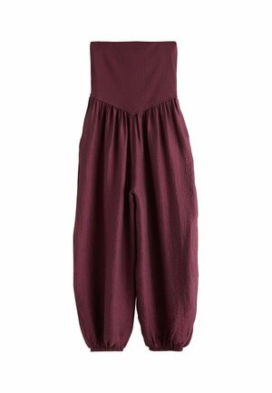Next, JERSEY BANDEAU BALLOON LEG JUMPSUIT - Tuta jumpsuit - wine