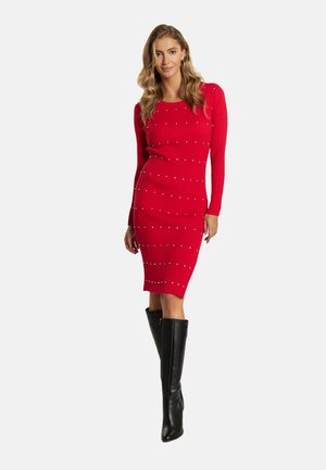 MIT STRASS-STEINEN - Etuikleid - rot