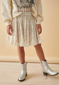 Next REGULAR FIT - Jupe trapèze - gold sequin