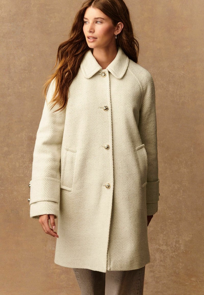 MANTEAU DE MI-SAISON EN COTON - BEIGE - FEMME | H&M BE