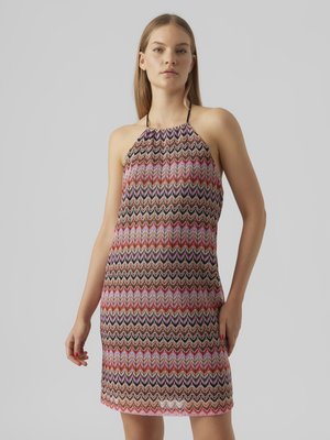 Vero Moda VMDICTE HALTERNECK SHORT DRESS  - Rochie de zi - bittersweet/bon bon/navy/snow