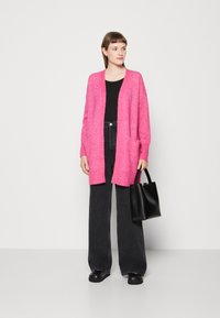 Selected Femme SLFLULU NEW LONG - Cardigan - fuchsia purple melange