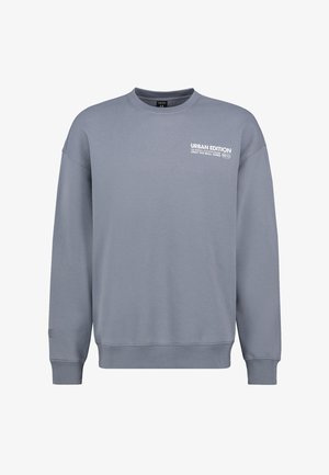 Grauer Sweatshirt aus weichem Material mit Rundhalsausschnitt, gerippten Bündchen und einem Frontdruck mit der Aufschrift "URBAN EDITION".