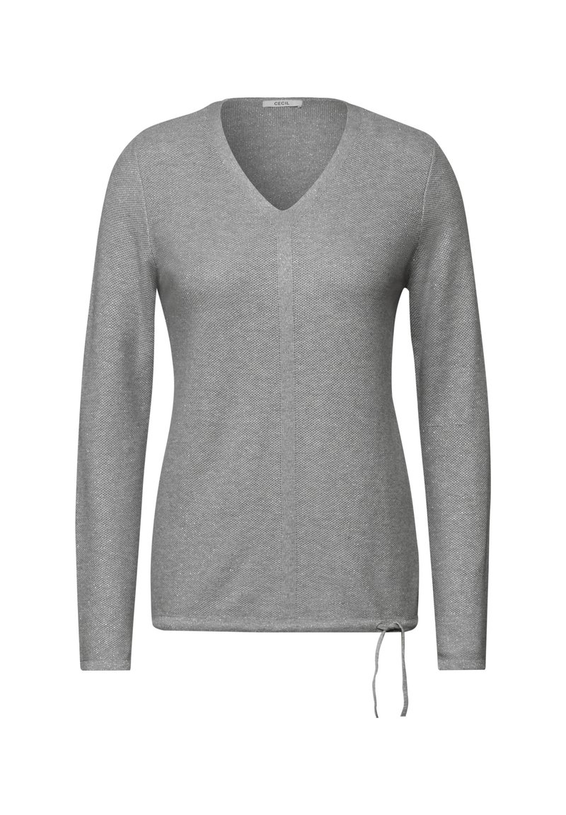 Cecil SCHIMMERNDER Strickpullover grau/grau-meliert