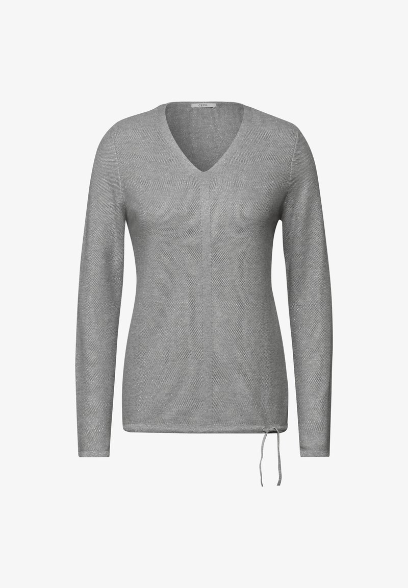 Cecil SCHIMMERNDER Strickpullover grau/grau-meliert