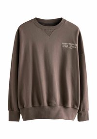Next CHRISTMAS GINGER BREAD LATTE GRAPHIC CREW NECK - Bluză de molton - chocolate brown