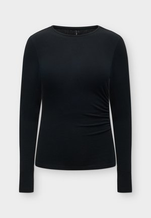 ONLY, ONLGLAMOUR RUCHING TOP - Langærmet T-shirt - black