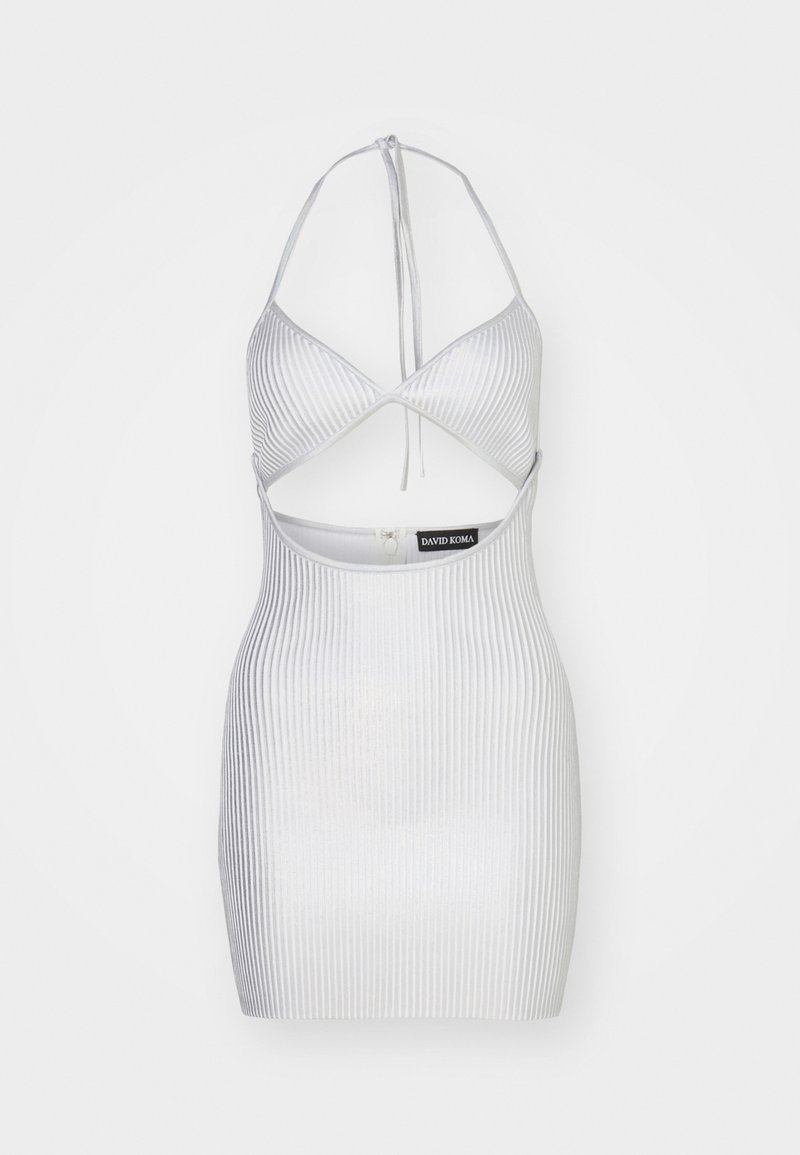 David Koma Gebreide jurk zilverkleurig David Koma Gebreide jurk zilverkleurig