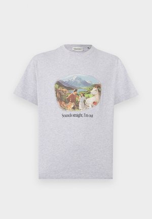 SOUNDS STRAIGHT I M OUT UNISEX - Potiskana majica - melange grey
