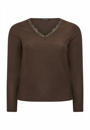 Yours Clothing, WOMEN'S LONG SLEEVE TOPS - Bluse - chocolate