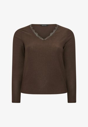 Yours Clothing, WOMEN'S LONG SLEEVE TOPS - Blouse - chocolate