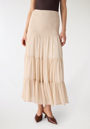 Terranova, GONNA LUNGA CON VITA SMOCK - Gonna lunga - beige chiaro
