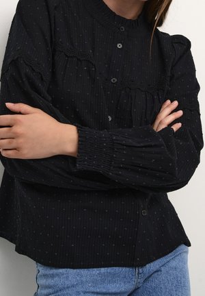 Overhemdblouse - mottled black