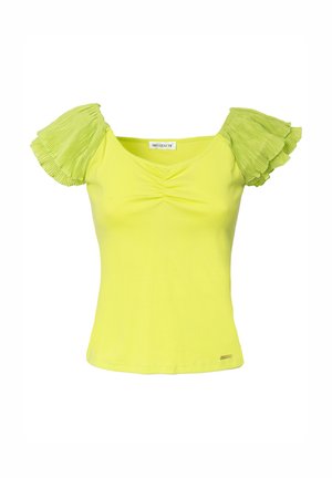 INFLUENCER, PLEATED SLEEVES - T-shirts print - lime