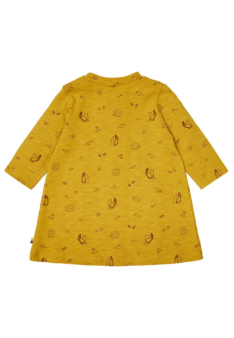 curry jersey dress loud + proud KLEID SLUB MIT DRUCK - Jersey - curry/mustard yellow sale-20220612