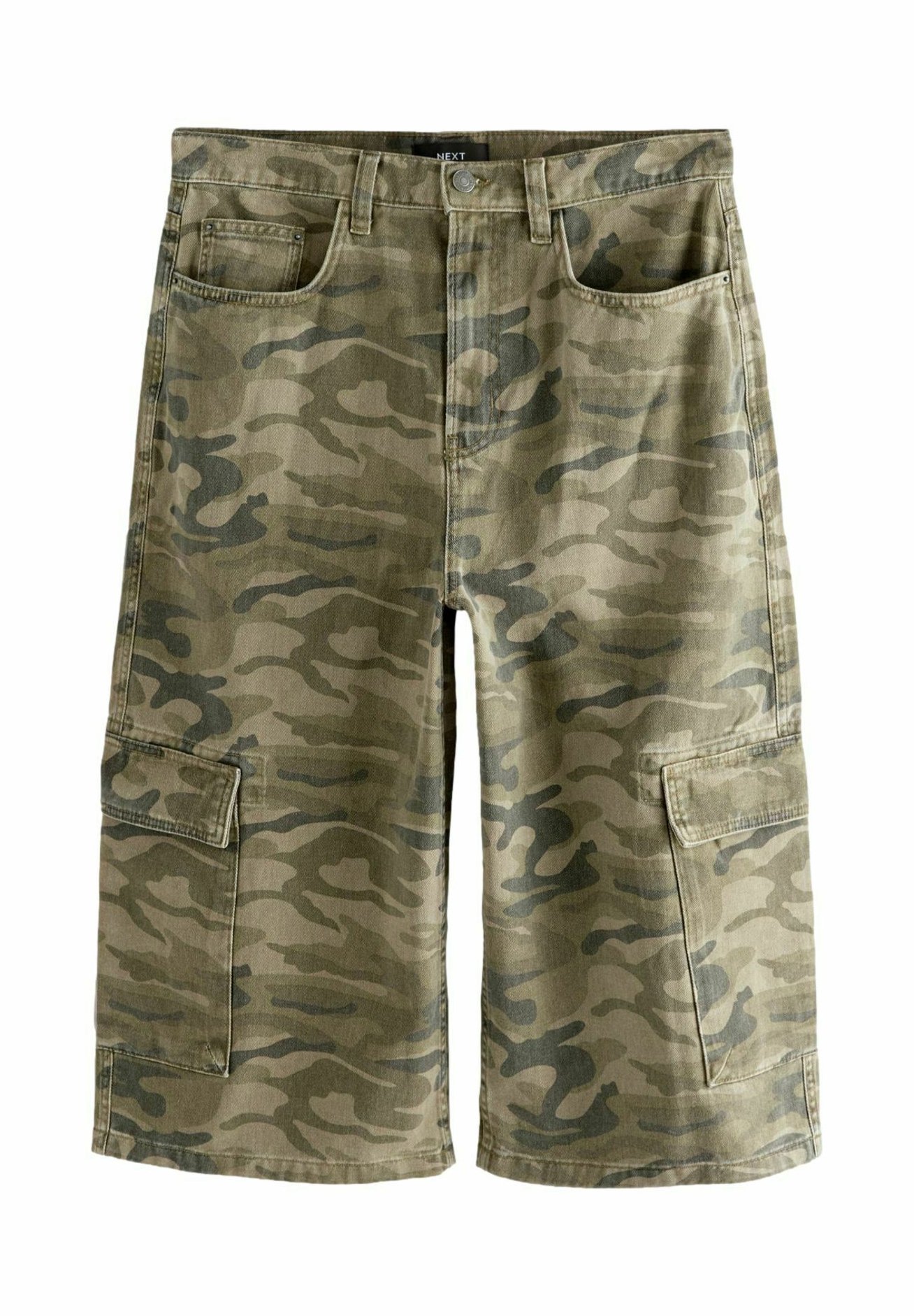 Short Bermuda Garçon NEXT Camouflage Vert Coton – Taille 4 Ans, Cordon, Très Bon état