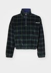TARTAN HALF ZIP - Giacca a vento - night indigo/black/shadow green