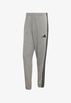 adidas Sportswear, ESSENTIALS 3-STRIPES FRENCH TERRY TAPERED CUFFED PANTS - Pantalones deportivos - medium grey heather/black