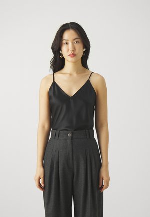 Koton Thin Strappy Square Neck Crop Tank Top, Camiseta De Tirantes Anchos Mujer, Schwarz (999