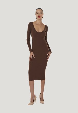 Robe fourreau - deep brown