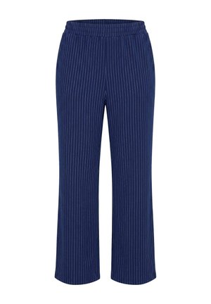 Studio Untold, PINSTRIPE ELASTIC WAIST PANTS - Trousers - navy