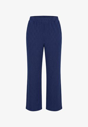 Studio Untold, PINSTRIPE ELASTIC WAIST PANTS - Trousers - navy