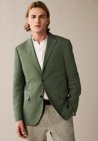 Next SLIM FIT LINEN BLEND TWO BUTTON - Sakko - sage green